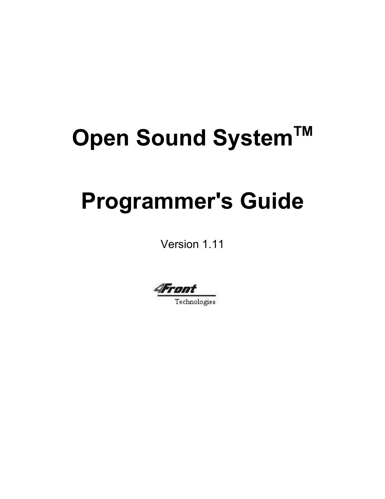 OSS Programmer's Guide [PFP#1100569351]