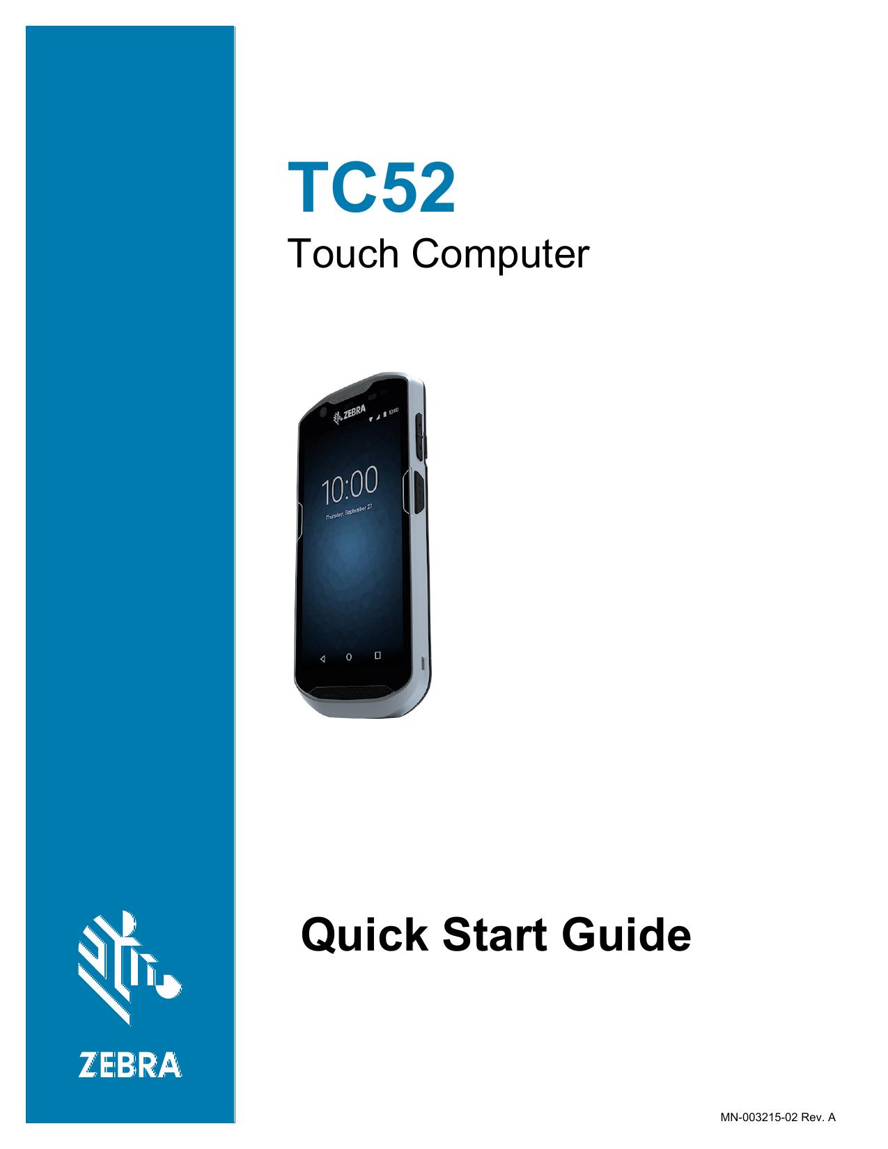 TC52 Touch Computer Quick Start Guide (en)