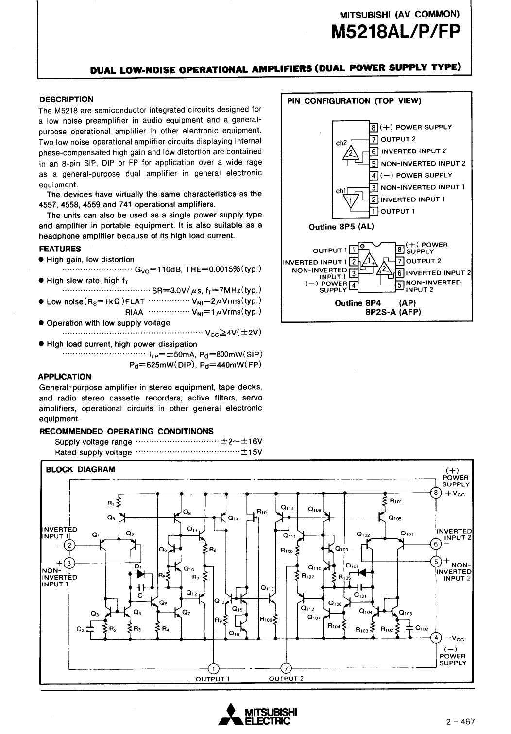 M5218AL MITSUBISHI | Alldatasheet