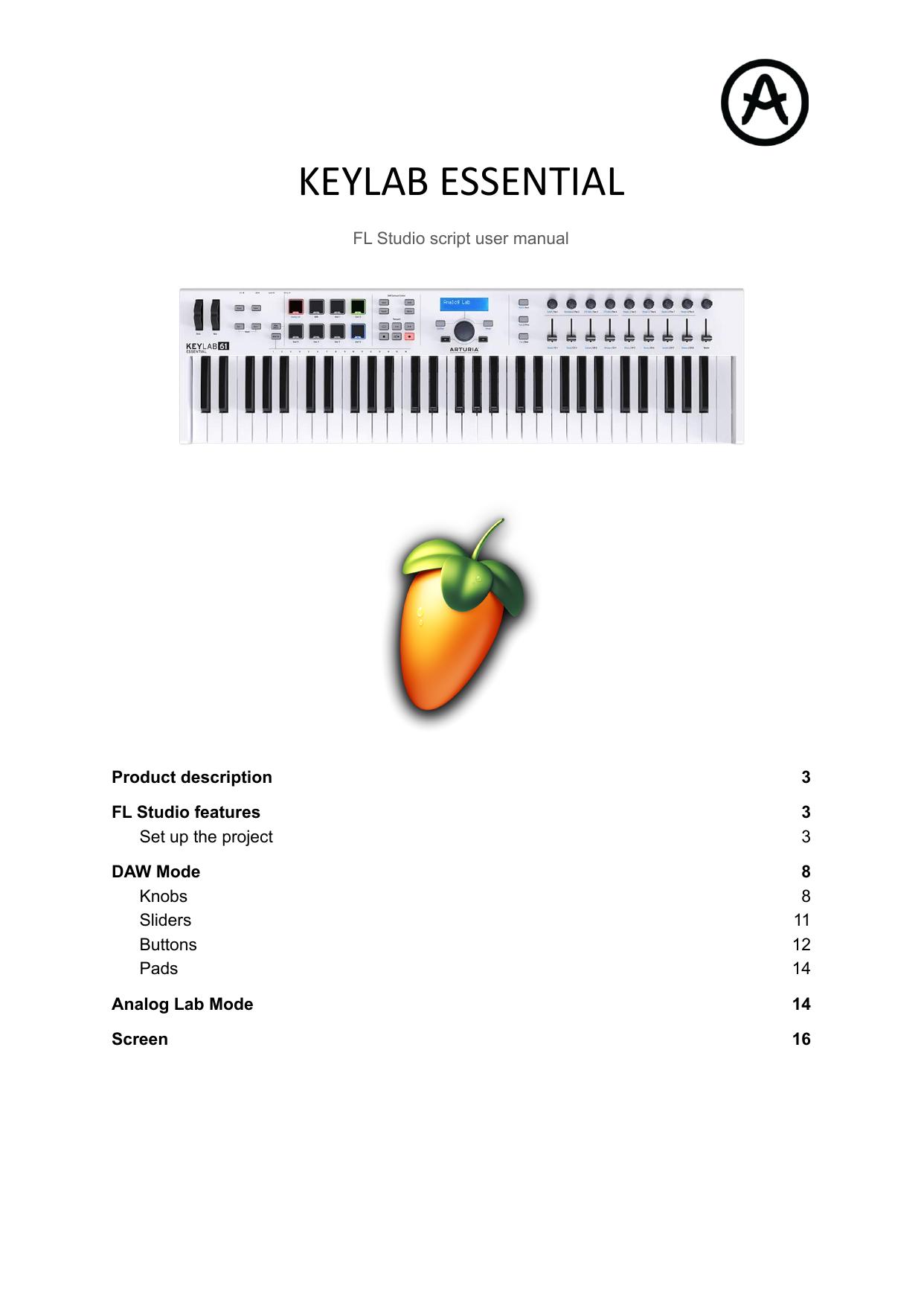 KeyLab Essential FL Studio User Guide V1