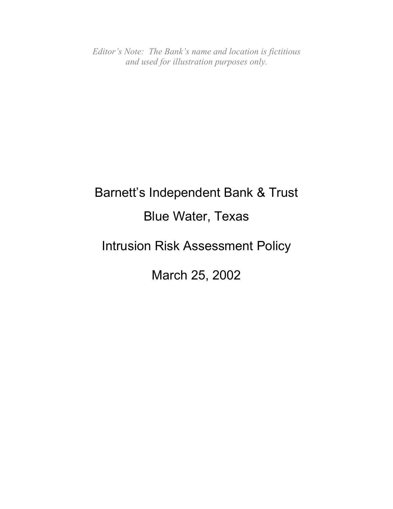 Barnett’s Independent Bank & Trust