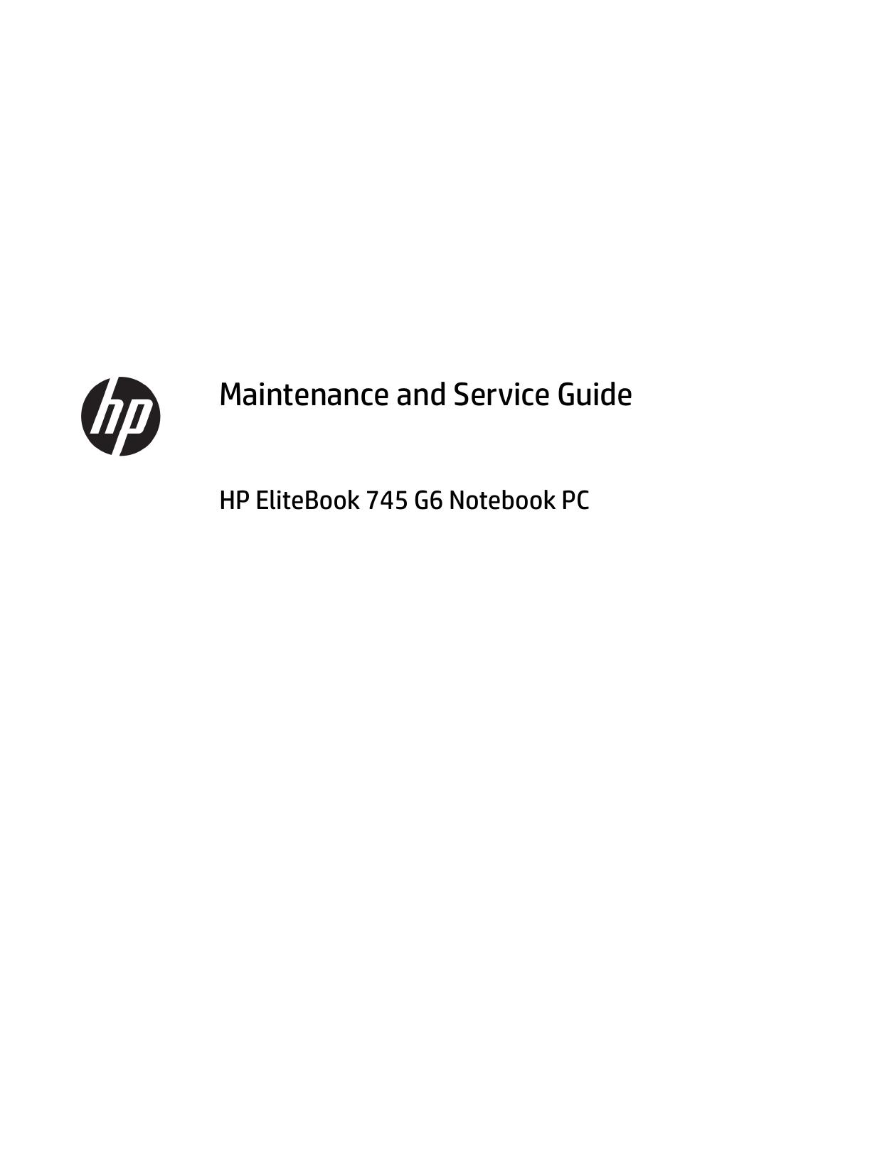 Maintenance and Service Guide HP EliteBook 745 G6 Notebook PC