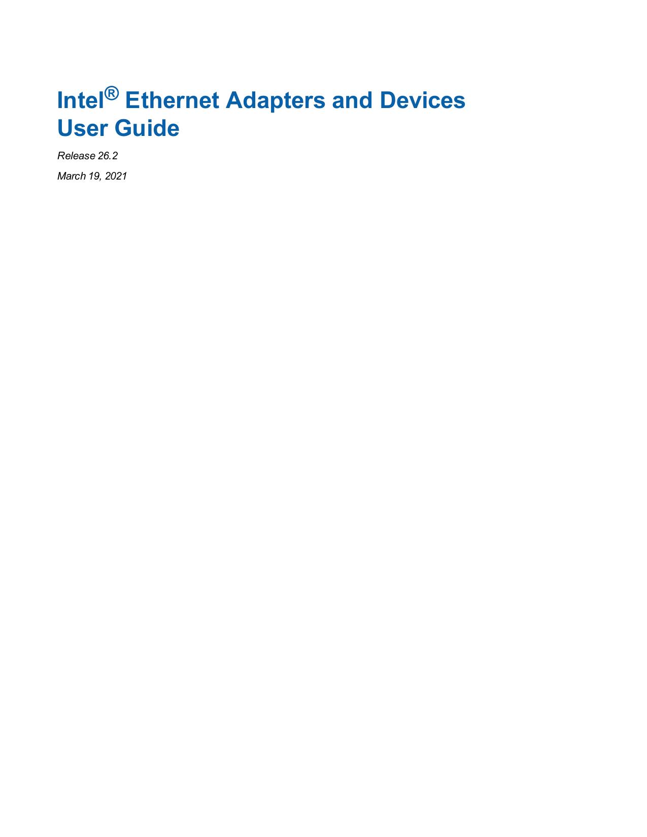 Intel® Ethernet Adapters and Devices