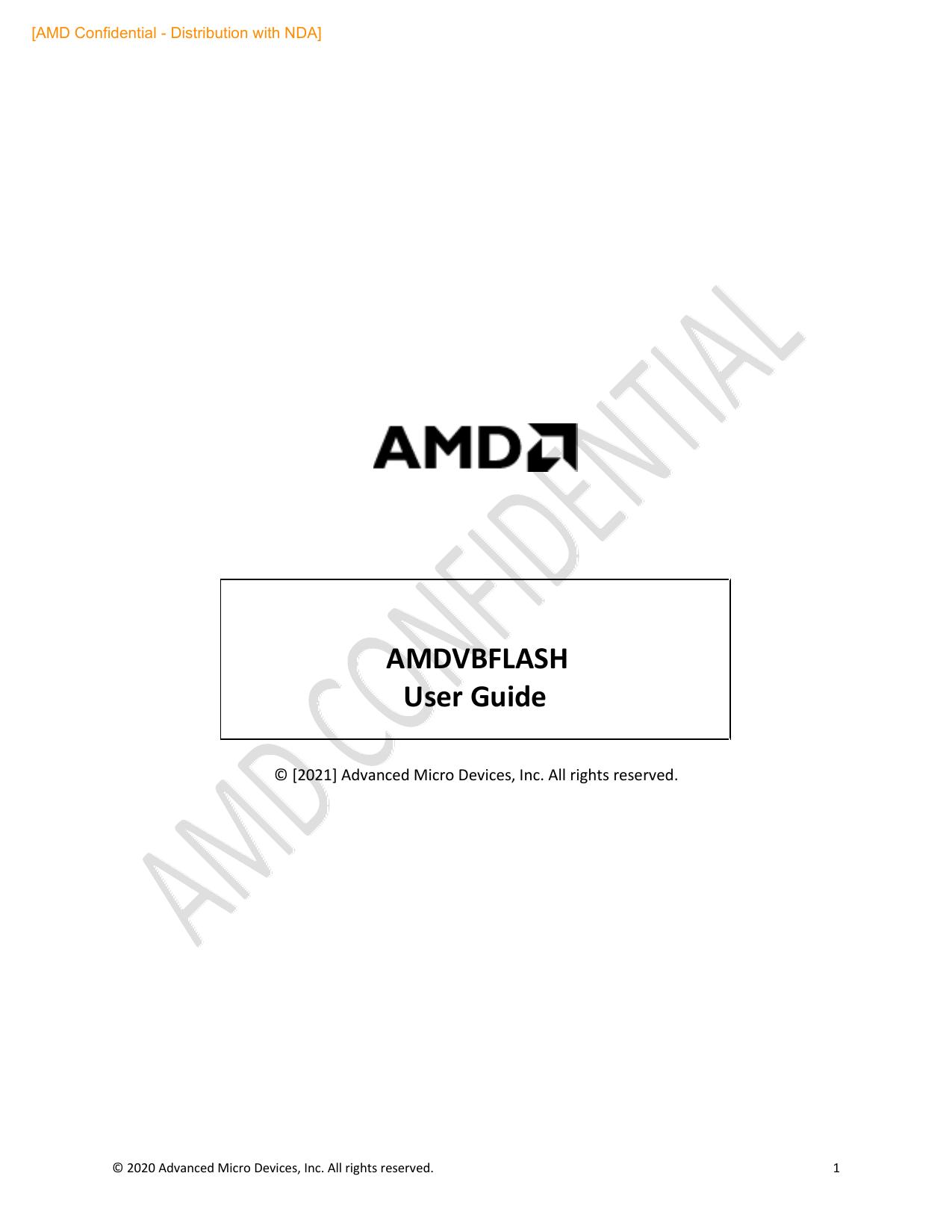 AMDVBFLASH User Guide NDA