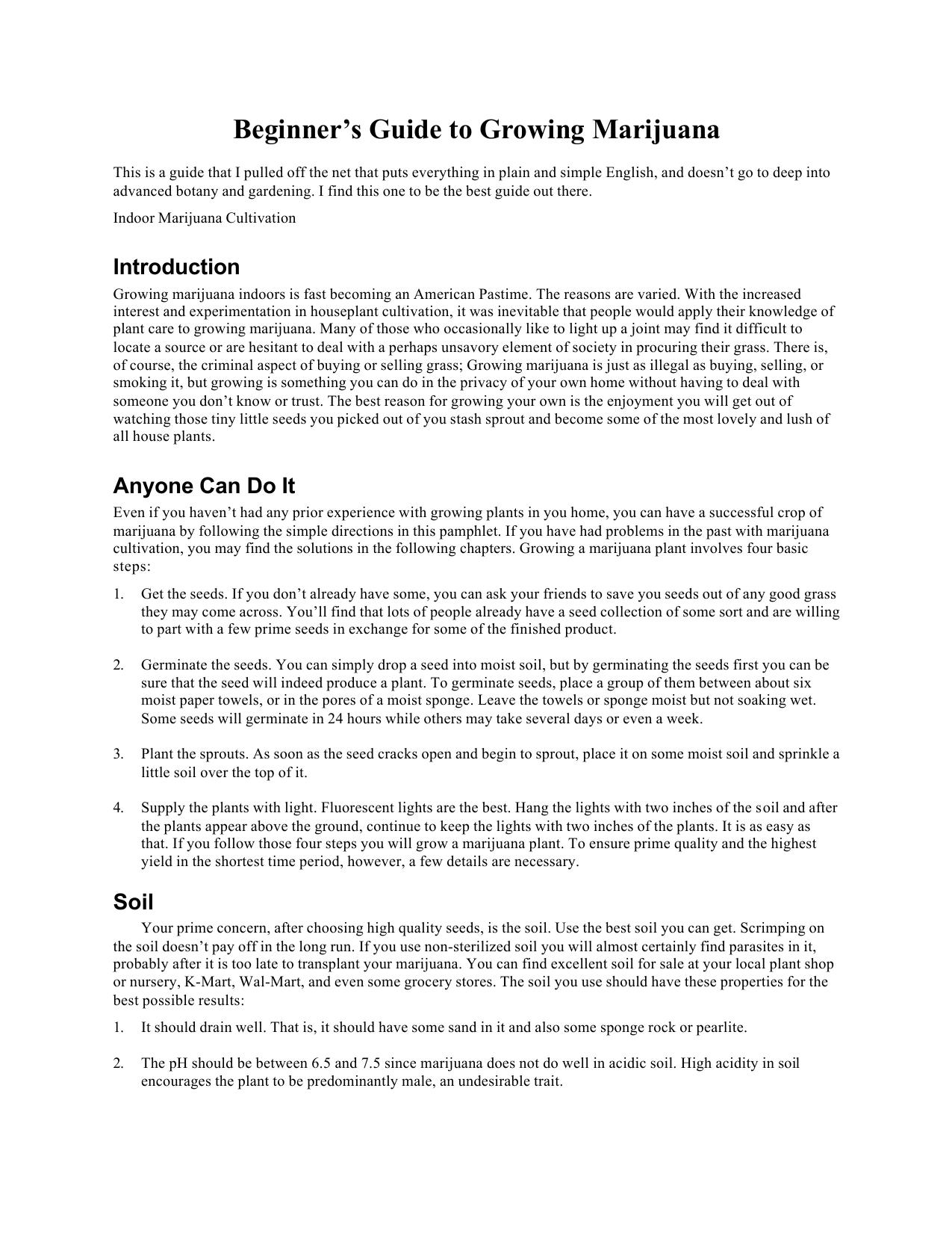 Beginner's Guide to Growing Marijuana
