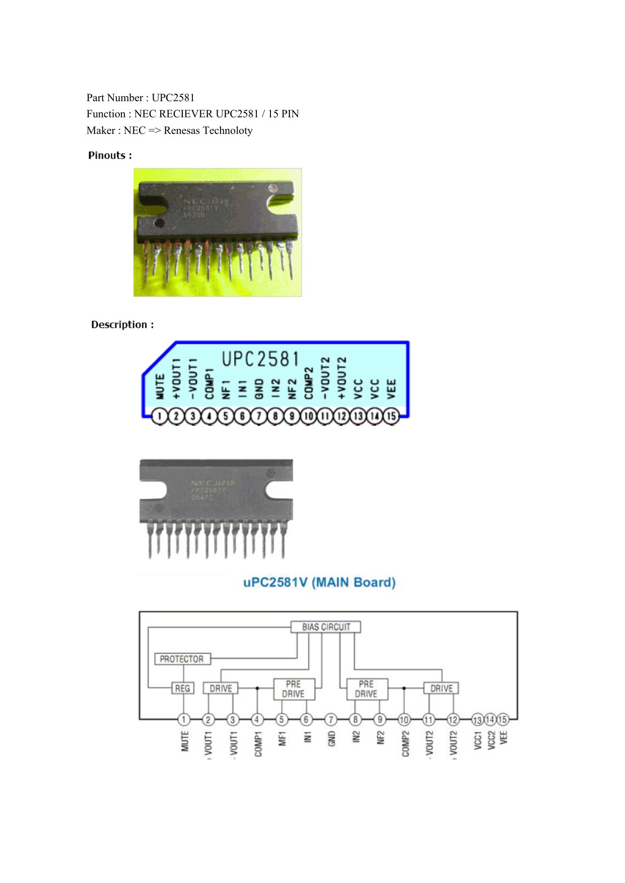 UPC2581 RENESAS | Alldatasheet