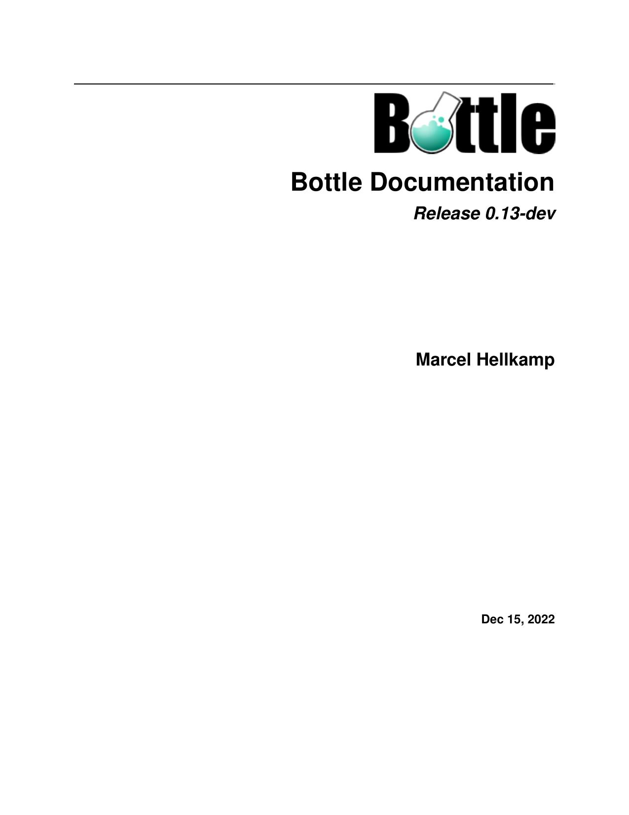 Bottle Documentation